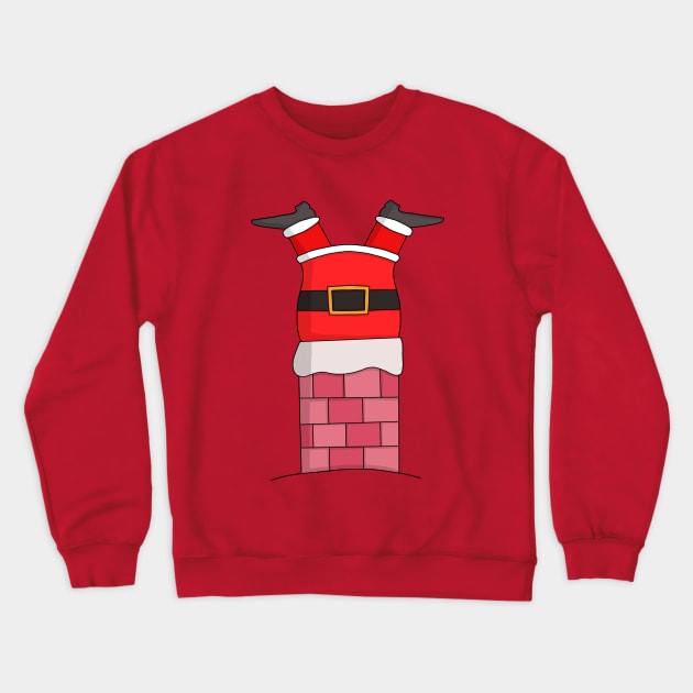 Santa Claus stuffed in the chimney Crewneck Sweatshirt by DiegoCarvalho